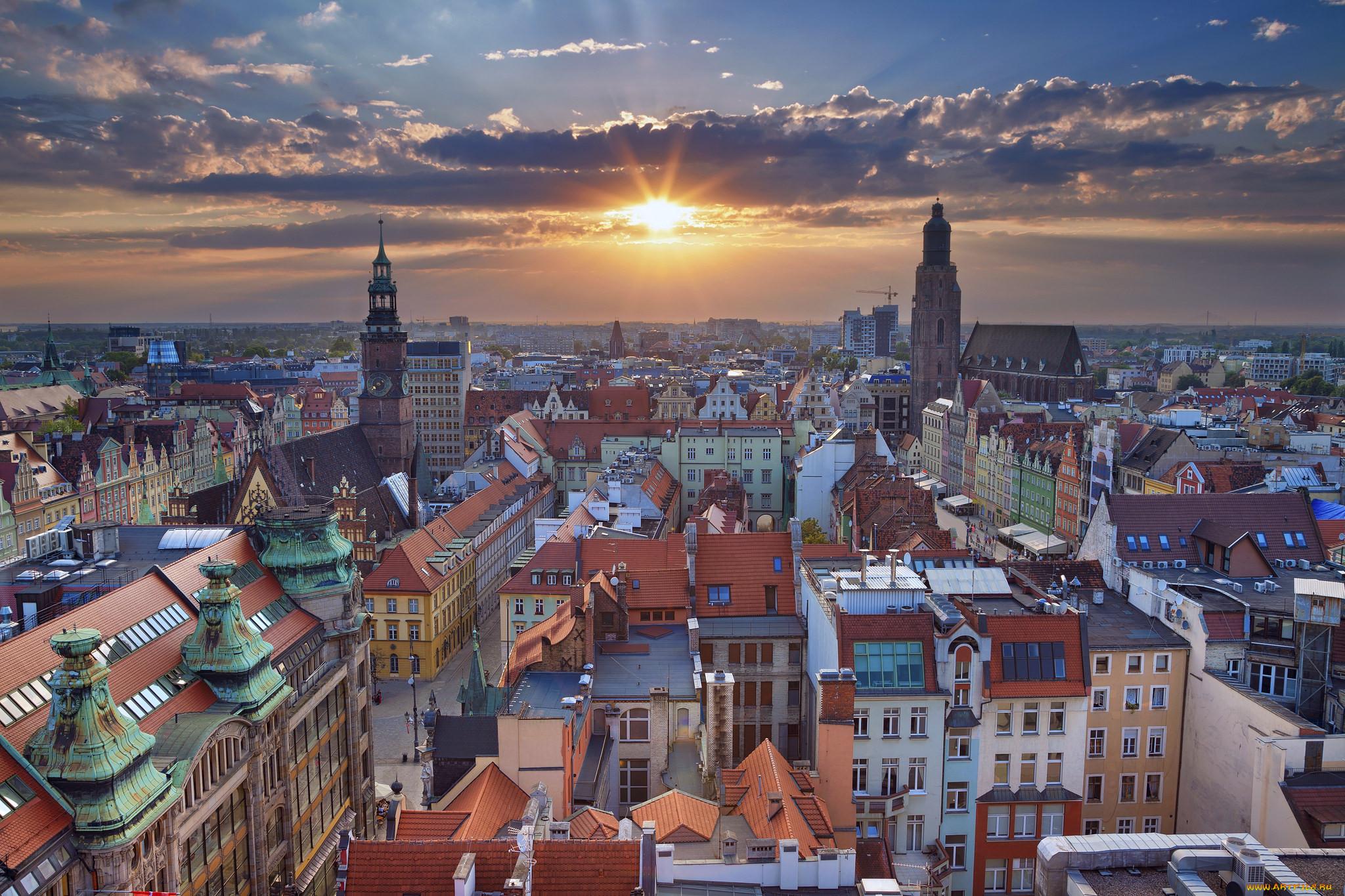 wroclaw, poland, города, варшава , польша, панорама.